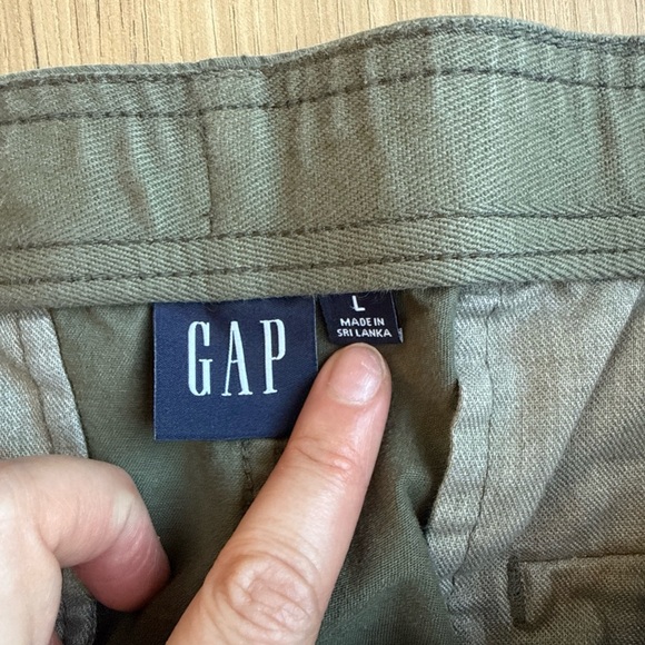 Gap Mens Size Large Olive Green Jogger Chino Pants 100% Cotton Preppy - Picture 4 of 9